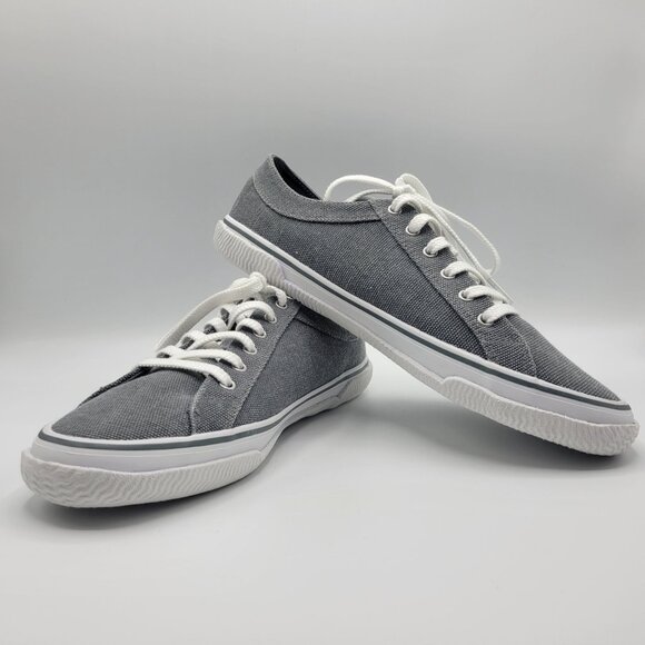 Nautica Mens Gray Canvas Lace-Up Sneakers Size 10 - Picture 9 of 13